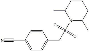 4-{[(2,6-dimethylpiperidine-1-)sulfonyl]methyl}benzonitrile Structure