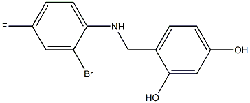 4-{[(2-bromo-4-fluorophenyl)amino]methyl}benzene-1,3-diol