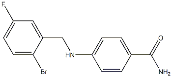 4-{[(2-bromo-5-fluorophenyl)methyl]amino}benzamide,,结构式