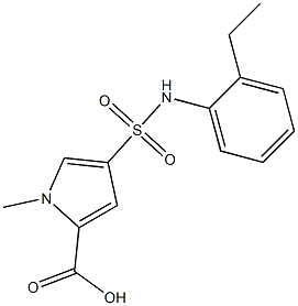 4-{[(2-ethylphenyl)amino]sulfonyl}-1-methyl-1H-pyrrole-2-carboxylic acid Structure