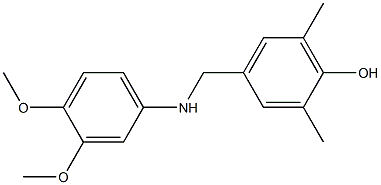 4-{[(3,4-dimethoxyphenyl)amino]methyl}-2,6-dimethylphenol,,结构式