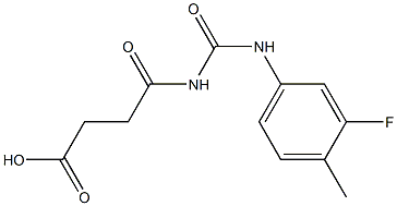 4-{[(3-fluoro-4-methylphenyl)carbamoyl]amino}-4-oxobutanoic acid Struktur