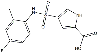 4-{[(4-fluoro-2-methylphenyl)amino]sulfonyl}-1H-pyrrole-2-carboxylic acid,,结构式