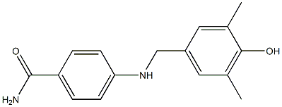 4-{[(4-hydroxy-3,5-dimethylphenyl)methyl]amino}benzamide Struktur