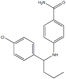 4-{[1-(4-chlorophenyl)butyl]amino}benzamide,,结构式