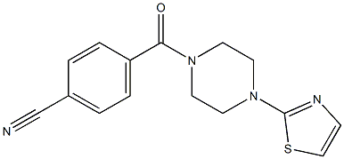 4-{[4-(1,3-thiazol-2-yl)piperazin-1-yl]carbonyl}benzonitrile 化学構造式