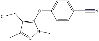 4-{[4-(chloromethyl)-1,3-dimethyl-1H-pyrazol-5-yl]oxy}benzonitrile Structure