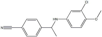 4-{1-[(3-chloro-4-methoxyphenyl)amino]ethyl}benzonitrile 结构式