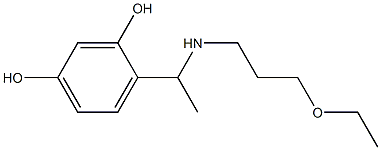 4-{1-[(3-ethoxypropyl)amino]ethyl}benzene-1,3-diol 化学構造式