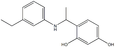 4-{1-[(3-ethylphenyl)amino]ethyl}benzene-1,3-diol Structure