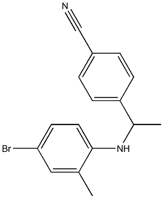 4-{1-[(4-bromo-2-methylphenyl)amino]ethyl}benzonitrile,,结构式