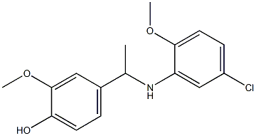 4-{1-[(5-chloro-2-methoxyphenyl)amino]ethyl}-2-methoxyphenol,,结构式