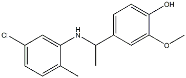 4-{1-[(5-chloro-2-methylphenyl)amino]ethyl}-2-methoxyphenol,,结构式
