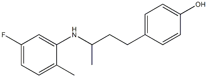 4-{3-[(5-fluoro-2-methylphenyl)amino]butyl}phenol Struktur