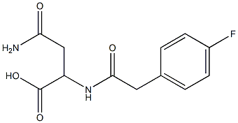 4-amino-2-{[(4-fluorophenyl)acetyl]amino}-4-oxobutanoic acid 化学構造式