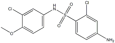 4-amino-2-chloro-N-(3-chloro-4-methoxyphenyl)benzene-1-sulfonamide,,结构式