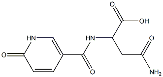 4-amino-4-oxo-2-{[(6-oxo-1,6-dihydropyridin-3-yl)carbonyl]amino}butanoic acid Struktur