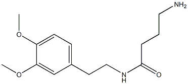 4-amino-N-[2-(3,4-dimethoxyphenyl)ethyl]butanamide 化学構造式