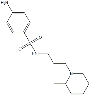 4-amino-N-[3-(2-methylpiperidin-1-yl)propyl]benzene-1-sulfonamide,,结构式