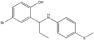 4-bromo-2-(1-{[4-(methylsulfanyl)phenyl]amino}propyl)phenol 结构式