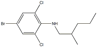 4-bromo-2,6-dichloro-N-(2-methylpentyl)aniline,,结构式