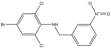 4-bromo-2,6-dichloro-N-[(3-nitrophenyl)methyl]aniline Struktur