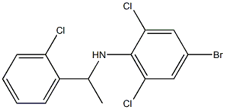 4-bromo-2,6-dichloro-N-[1-(2-chlorophenyl)ethyl]aniline Struktur