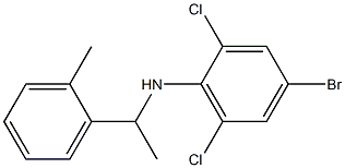 4-bromo-2,6-dichloro-N-[1-(2-methylphenyl)ethyl]aniline,,结构式
