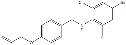 4-bromo-2,6-dichloro-N-{[4-(prop-2-en-1-yloxy)phenyl]methyl}aniline Struktur