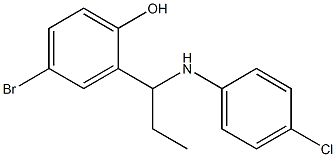 4-bromo-2-{1-[(4-chlorophenyl)amino]propyl}phenol,,结构式