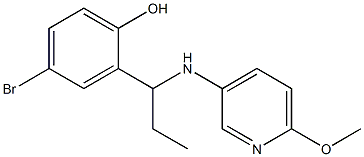 4-bromo-2-{1-[(6-methoxypyridin-3-yl)amino]propyl}phenol,,结构式