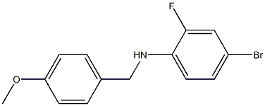 4-bromo-2-fluoro-N-[(4-methoxyphenyl)methyl]aniline 结构式