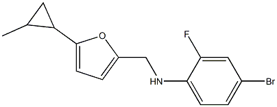 4-bromo-2-fluoro-N-{[5-(2-methylcyclopropyl)furan-2-yl]methyl}aniline Structure