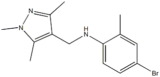 4-bromo-2-methyl-N-[(1,3,5-trimethyl-1H-pyrazol-4-yl)methyl]aniline 结构式