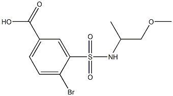 4-bromo-3-[(1-methoxypropan-2-yl)sulfamoyl]benzoic acid,,结构式
