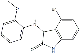 4-bromo-3-[(2-methoxyphenyl)amino]-2,3-dihydro-1H-indol-2-one,,结构式