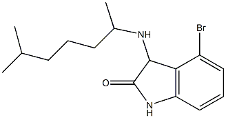 4-bromo-3-[(6-methylheptan-2-yl)amino]-2,3-dihydro-1H-indol-2-one,,结构式