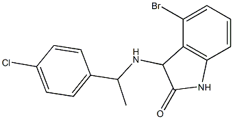 4-bromo-3-{[1-(4-chlorophenyl)ethyl]amino}-2,3-dihydro-1H-indol-2-one,,结构式