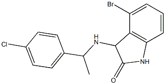 4-bromo-3-{[1-(4-chlorophenyl)ethyl]amino}-2,3-dihydro-1H-indol-2-one Structure