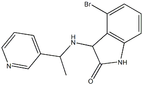 4-bromo-3-{[1-(pyridin-3-yl)ethyl]amino}-2,3-dihydro-1H-indol-2-one Structure