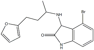 4-bromo-3-{[4-(furan-2-yl)butan-2-yl]amino}-2,3-dihydro-1H-indol-2-one,,结构式