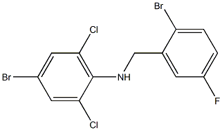 4-bromo-N-[(2-bromo-5-fluorophenyl)methyl]-2,6-dichloroaniline,,结构式