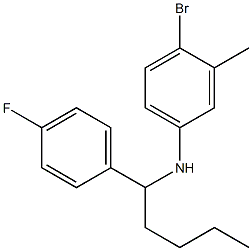 4-bromo-N-[1-(4-fluorophenyl)pentyl]-3-methylaniline Struktur