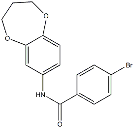 4-bromo-N-3,4-dihydro-2H-1,5-benzodioxepin-7-ylbenzamide,,结构式