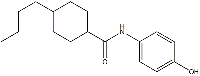 4-butyl-N-(4-hydroxyphenyl)cyclohexane-1-carboxamide Struktur