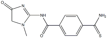 4-carbamothioyl-N-(1-methyl-4-oxo-4,5-dihydro-1H-imidazol-2-yl)benzamide,,结构式