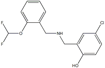 4-chloro-2-[({[2-(difluoromethoxy)phenyl]methyl}amino)methyl]phenol Struktur