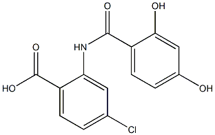 4-chloro-2-[(2,4-dihydroxybenzene)amido]benzoic acid Structure