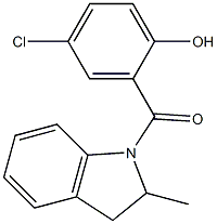 4-chloro-2-[(2-methyl-2,3-dihydro-1H-indol-1-yl)carbonyl]phenol Struktur