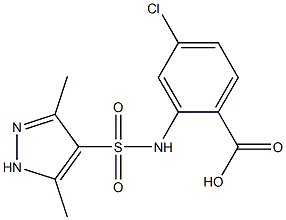 4-chloro-2-[(3,5-dimethyl-1H-pyrazole-4-)sulfonamido]benzoic acid 化学構造式